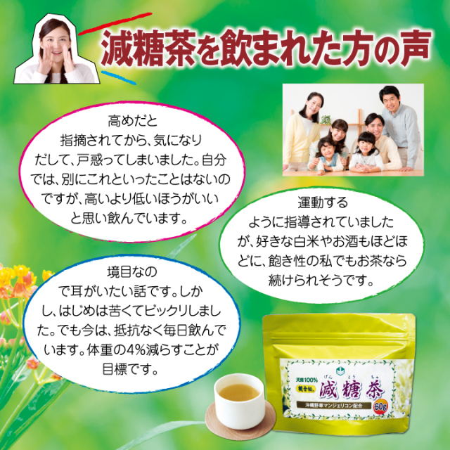 減糖茶 沖縄 マンジェリコン配合 血糖値対策 糖尿病に健康茶
